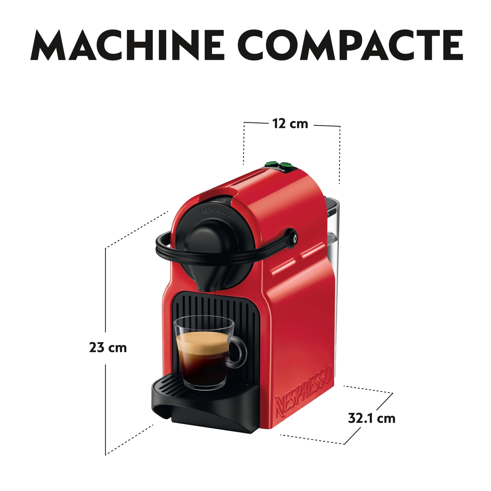 Machine à Café Inissia Compatible Nespresso® - Rouge Rubis, 4 Vues